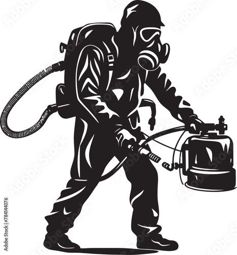 FumeFight Pest Control Emblem Icon PestPurge Vector Emblem Logo