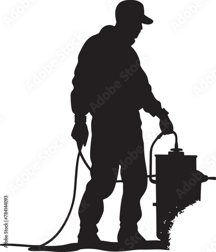 FumeGuard Fumigating Man Symbol Emblem PestPatrol Pest Control Iconic Emblem