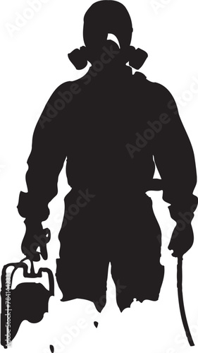 Fume Guardian Vector Emblem Design Pest Purger Fumigating Man Icon Vector