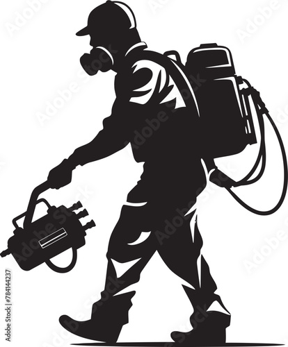 Pest Purger Fumigating Man Icon Vector Pest Patrol Pest Control Symbol Design