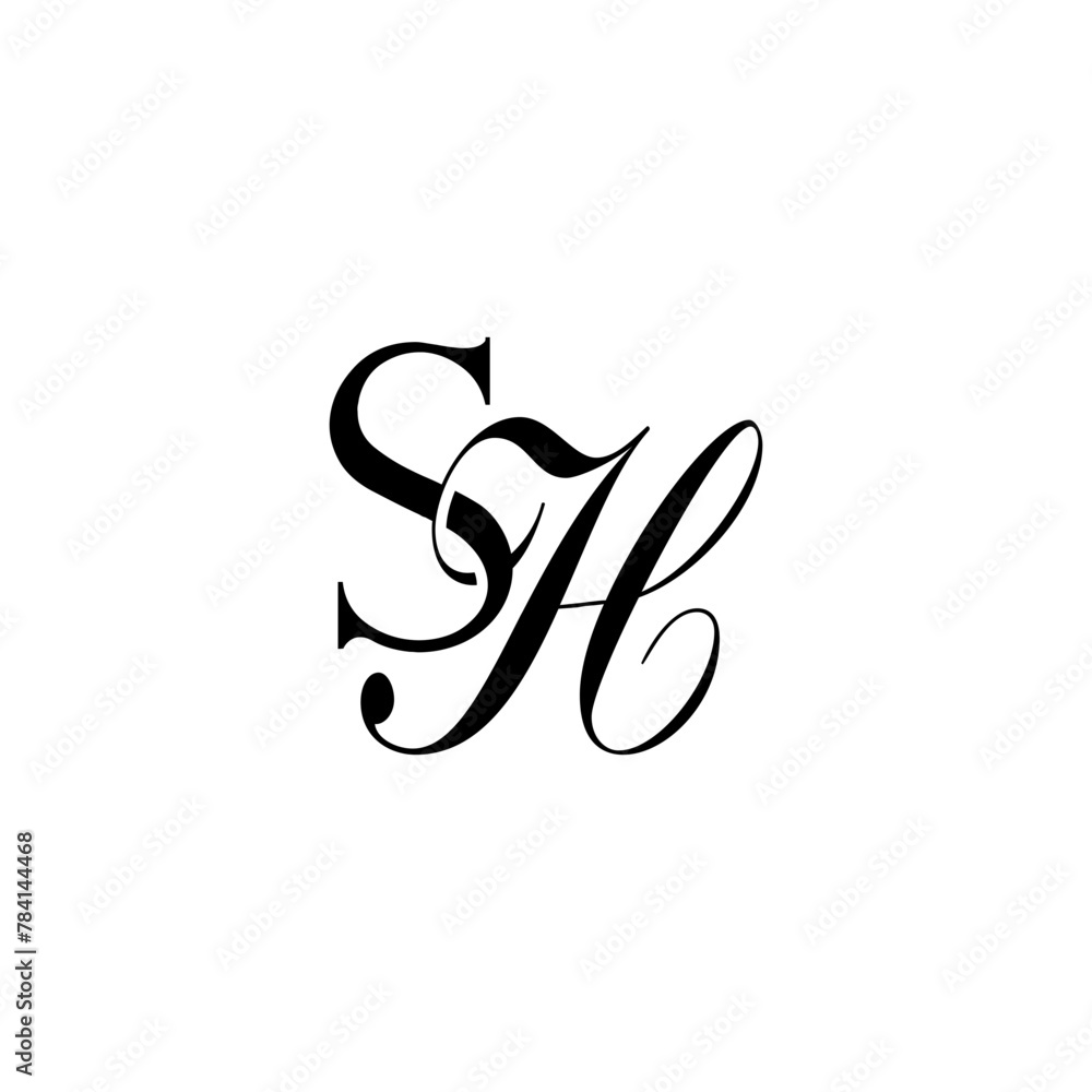 Obraz premium Initial Mixed Letter Logo. Logotype design. Simple Luxury Black Flat Vector SH