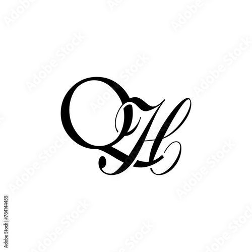 Initial Mixed Letter Logo. Logotype design. Simple Luxury Black Flat Vector OH