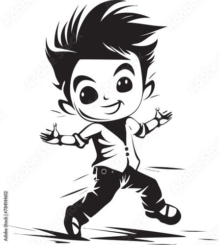 Happy Hoppers Playful Kid Symbol Tiny Tots Small Kid Icon