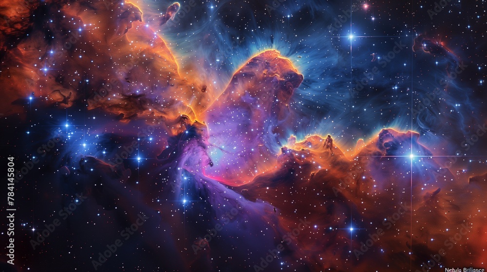 Fototapeta premium Behold the mesmerizing blend of cosmic gases and dust in this breathtaking image of a nebula, a testament to the infinite wonders of space-4