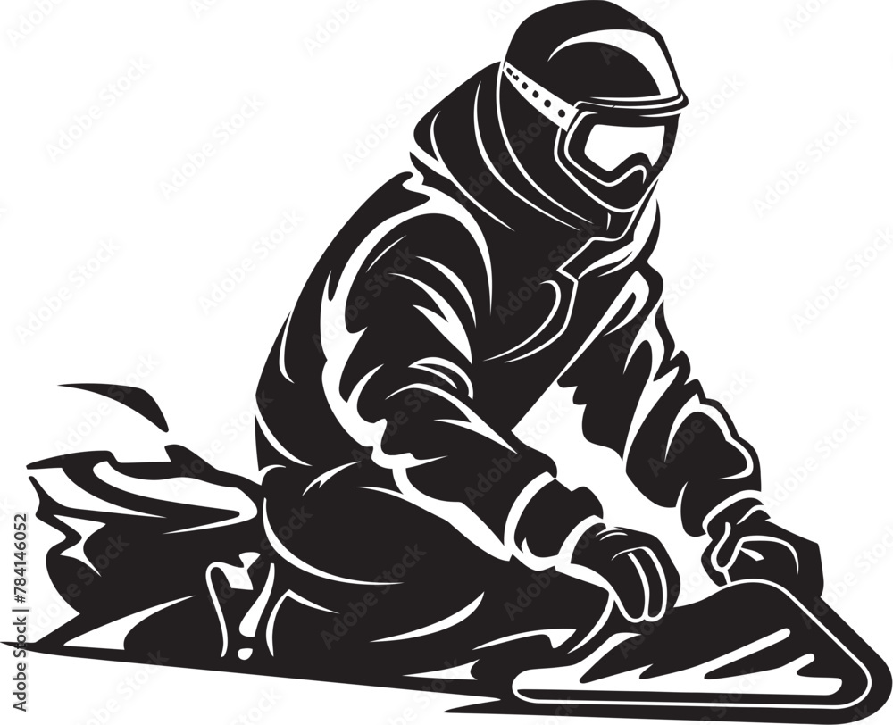 Glacier Glide Man Riding Snowmobile Symbol Arctic Adventurer Snowmobile Logo Icon Glacier Glide Man Riding Snowmobile Symbol Arctic Adventurer Snowmobile Logo Icon