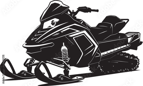 Snow Sprinter Vector Snowmobile Icon Design Glacier Racer Man on Snowmobile Symbolic Design