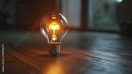 In a stark setting, a lone light bulb captures the essence of inspiration in the elegance of a single idea.