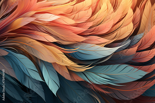 Rainbow feathers pattern_colorful feathers pattern_premium feather art

