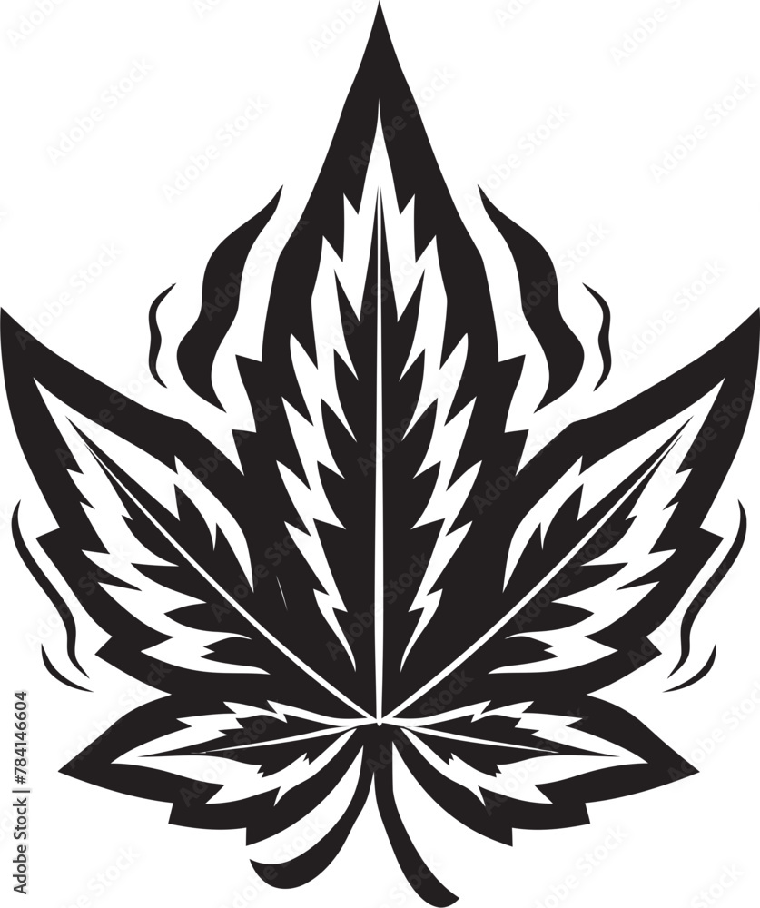 Chronic Charm Cannabis Leaf Icon Design Dank Dynasty Vector Marijuana Leaf Emblematic Icon