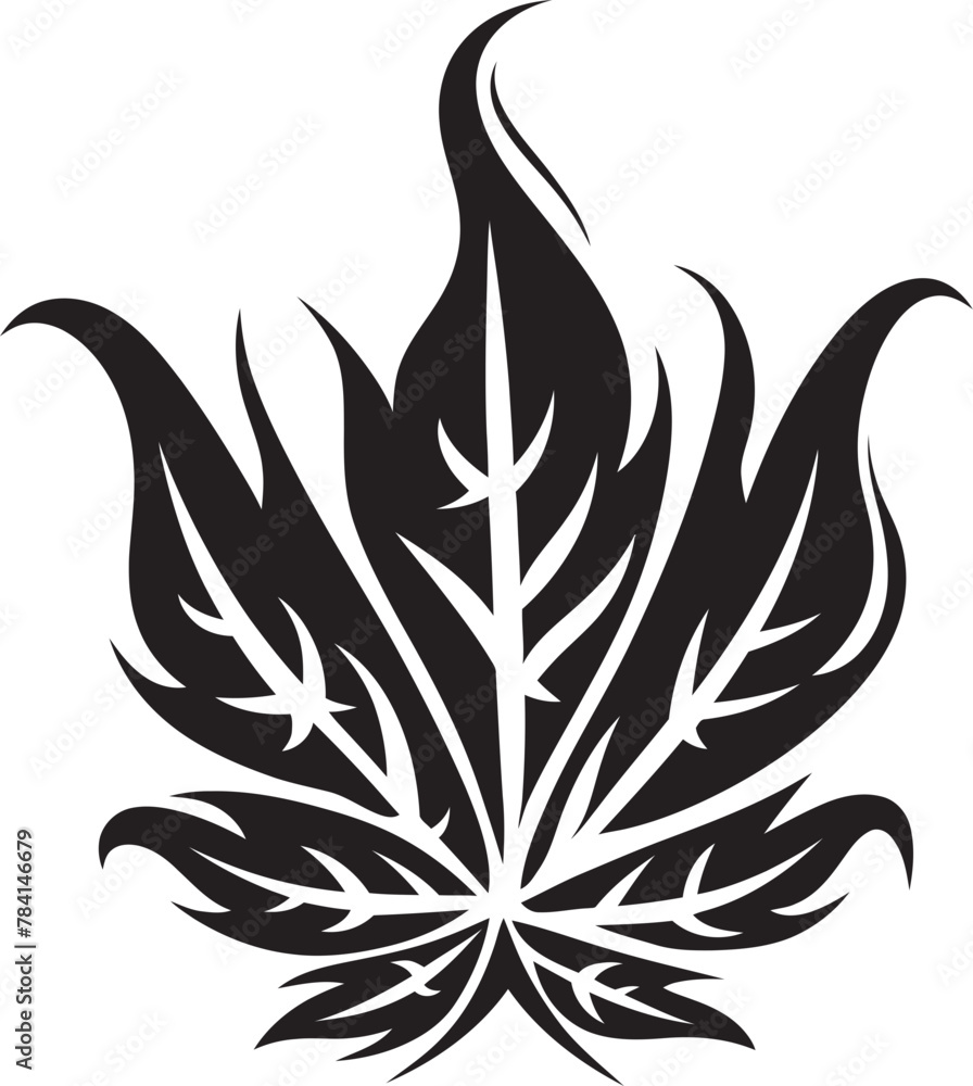 Herb Harmony Cannabis Icon Design Chronic Charm Herbal Emblematic Emblem