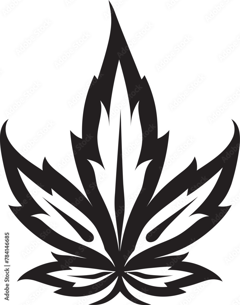 Kush Kingdom Vector Marijuana Leaf Symbol Emblem Herb Harmony Cannabis Icon Design