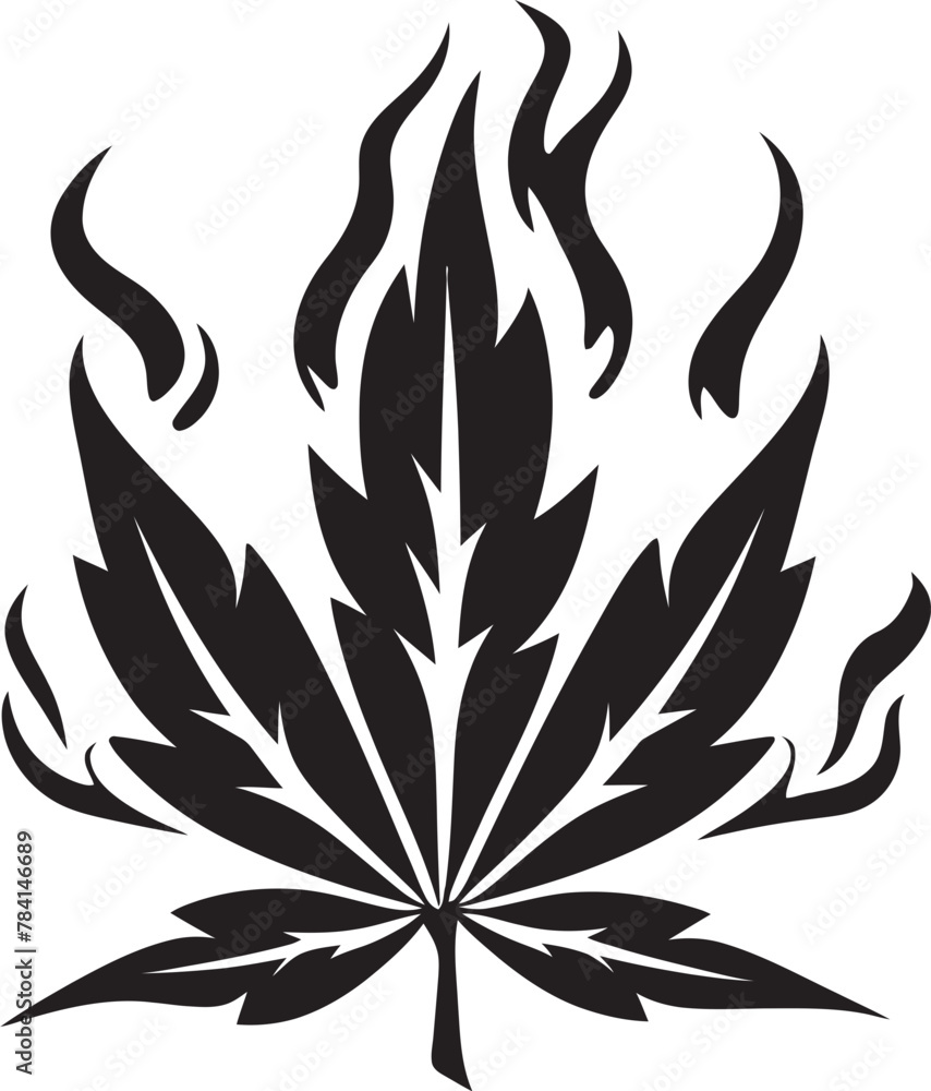 Leaf Legacy Herbal Iconic Design Green Glamour Vector Marijuana Leaf Emblem Symbol