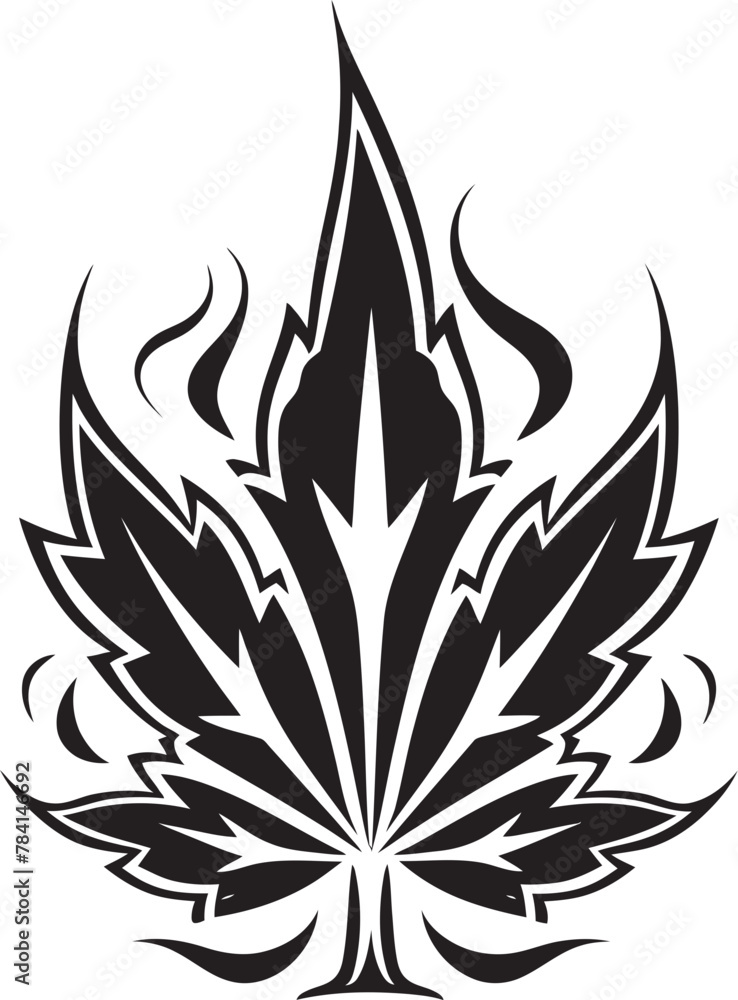 Chronic Charm Herbal Emblematic Emblem Dank Dynasty Vector Marijuana Leaf Symbolic Emblem