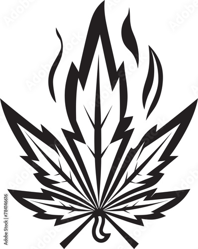 Ganja Genesis Vector Marijuana Leaf Symbol Design Mary Jane Majesty Herbal Emblem Icon