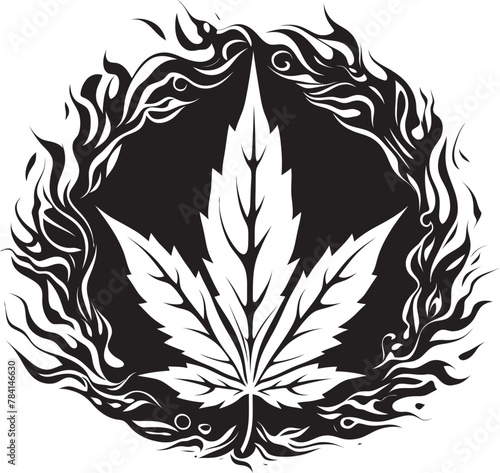Mary Jane Majesty Herbal Emblem Icon Kush Kingdom Cannabis Leaf Iconic Design