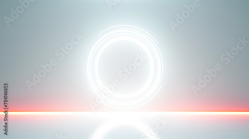 Neon Dreams: A Modern Abstract Art Light Background with Minimal Is Glowing On White Light Backdrop