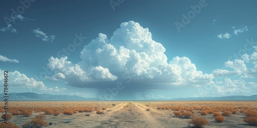 A solitary cloud drifts in the vast expanse, epitomizing the elegance of simplicity in the boundless sky.