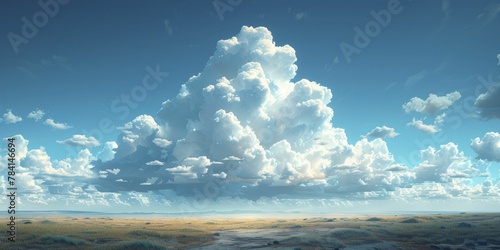 A solitary cloud drifts gracefully across the vast expanse, embodying the serene allure of simplicity.