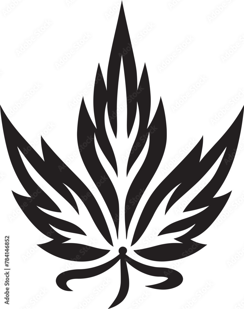 Heavenly Herb Leaf Vector Symbol Tranquil Twist Marijuana Emblematic Icon