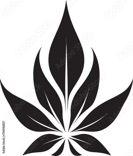 Herbal Harmony Vector Cannabis Logo Design Ganja Genesis Leaf Symbolic Emblem photo