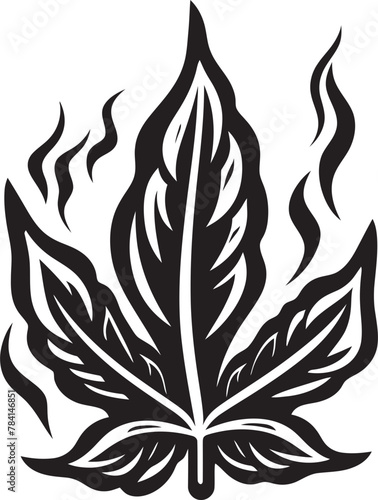 Heavenly Herb Marijuana Emblematic Symbol Tranquil Twist Vector Cannabis Leaf Icon Design photo