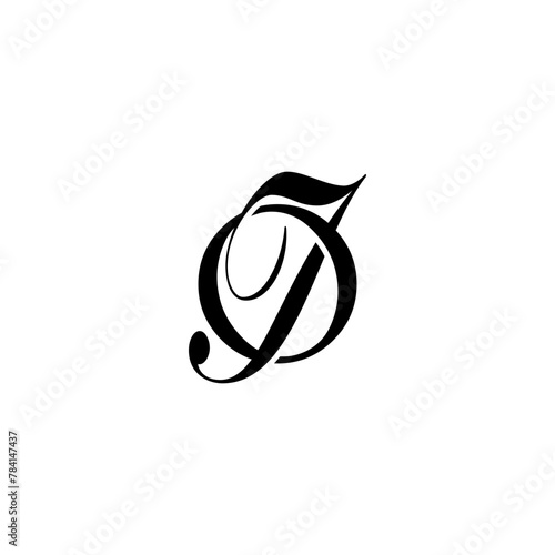 Initial Mixed Letter Logo. Logotype design. Simple Luxury Black Flat Vector OI