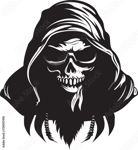 Shade of Death Reaper Icon with Sunglasses Symbol Reapers Ray Bans Stylish Sunglasses Vector Emblem