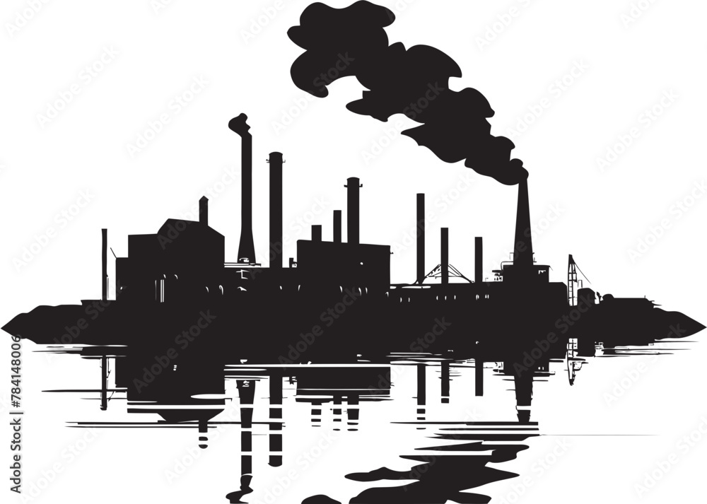 MuddyMist Water and Air Pollution Icon EcoSmog River Pollution Vector Logo