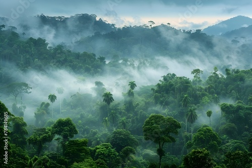 Captivating Tropical Rainforest Landscapes Vital for Regulating Earth's Climate and Promoting Sustainability © TEERAWAT