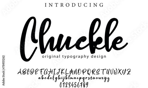 Chuckle Font Stylish brush painted an uppercase vector letters, alphabet, typeface
