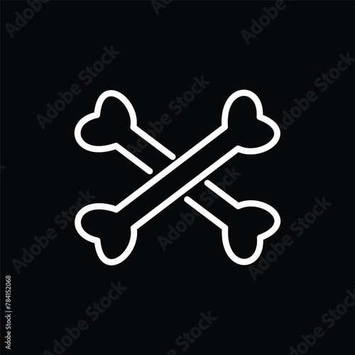 cross bone icon vector logo design template