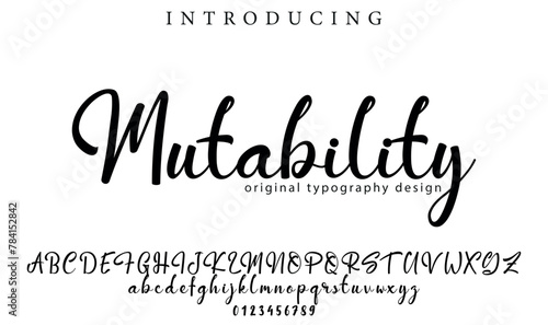 Mutability Font Stylish brush painted an uppercase vector letters, alphabet, typeface