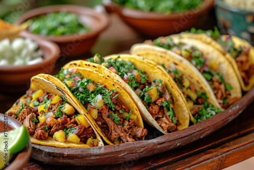 Colorful Fiesta with Authentic Mexican Tacos