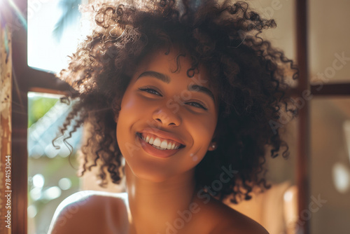 Portrait Photo of a Beautiful Black Woman  Generative AI