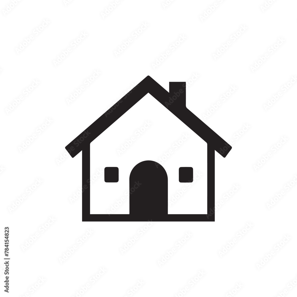 House icon. Black House icon on white background. Vector illustration House icon. Black House icon on white background. Vector illustration