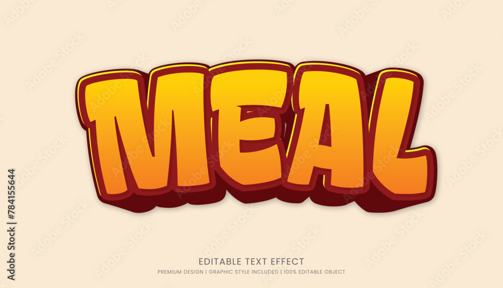 meal editable text effect template bold typography and abstract style