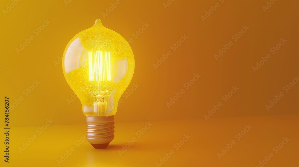 glowing yellow light bulb as inspiration concept glowing yellow light bulb as inspiration concept