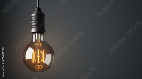 Wallpaper Mural Vintage hanging light bulb over gray background Torontodigital.ca