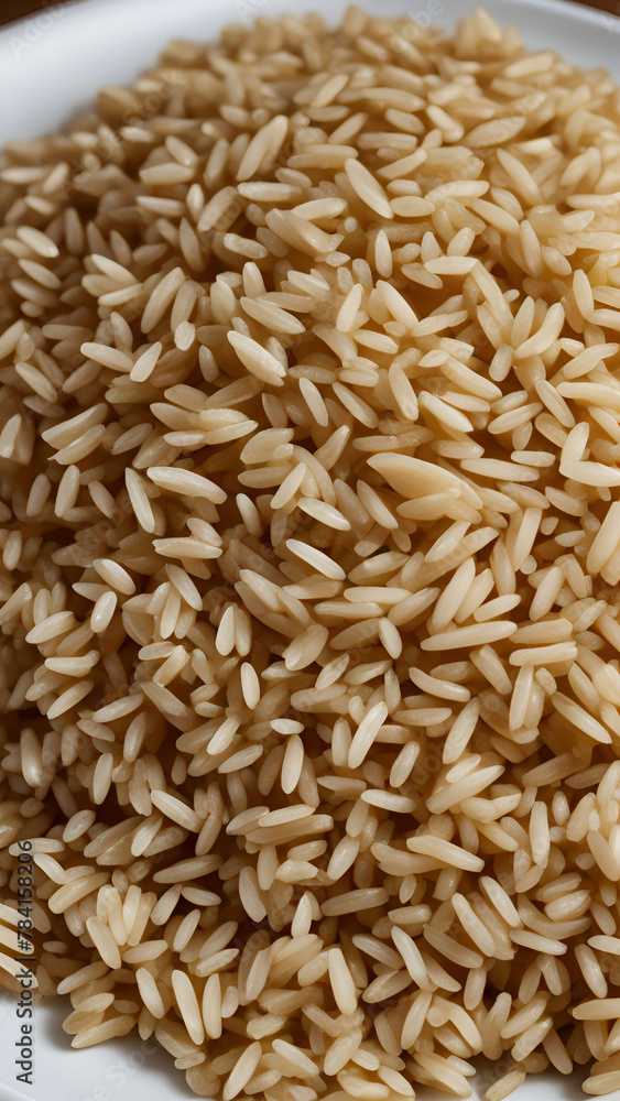 Extreme close-up rice, photorealistic, in the style of high quality food photography Extreme close-up rice, photorealistic, in the style of high quality food photography