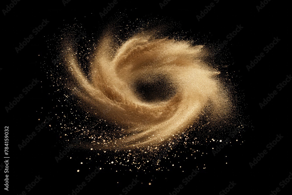 Swirling Golden Dust Galaxy
