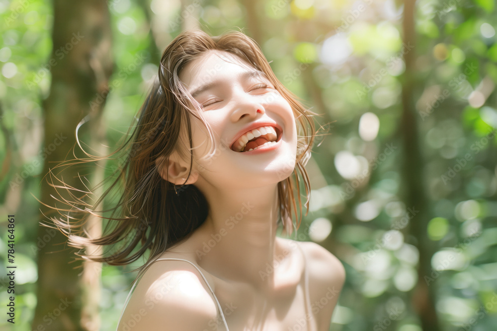 Portrait Photo of a Beautiful Asian Woman, Generative AI Portrait Photo of a Beautiful Asian Woman, Generative AI