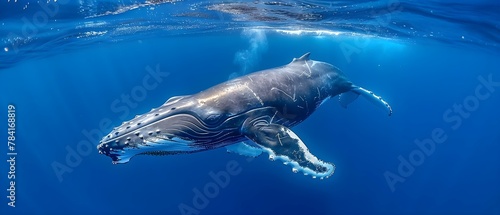 Whale Duo's Ocean Ballet in Blue Depths. Concept Underwater Photography, Marine Wildlife, Ocean Ballet, Blue Depths, Whales © Ян Заболотний