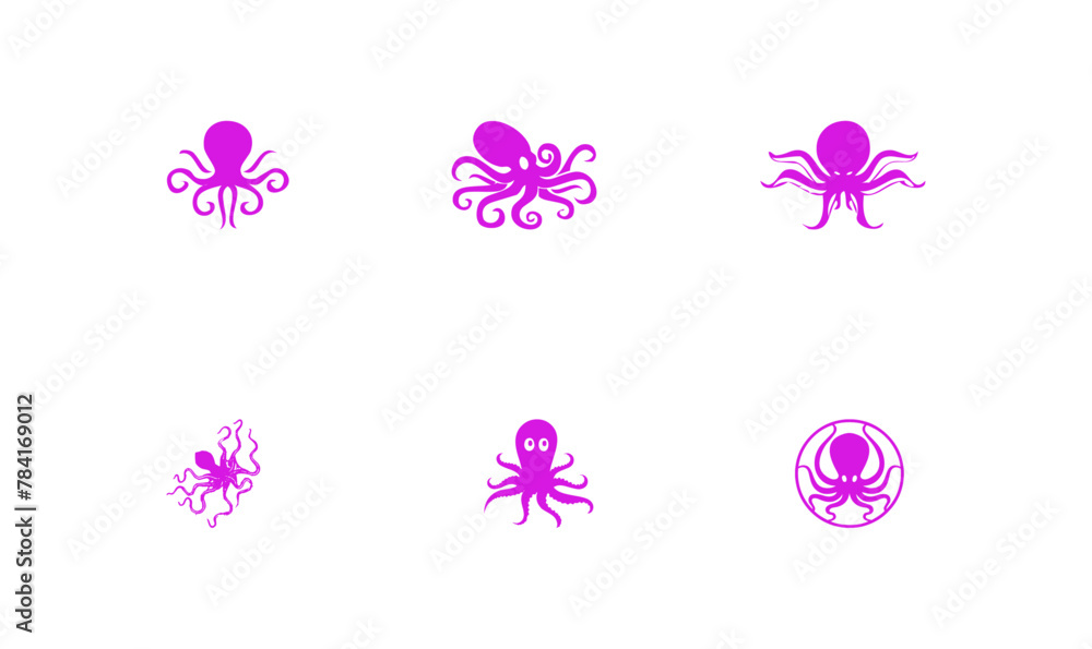 Octopus Vectors Icon Set