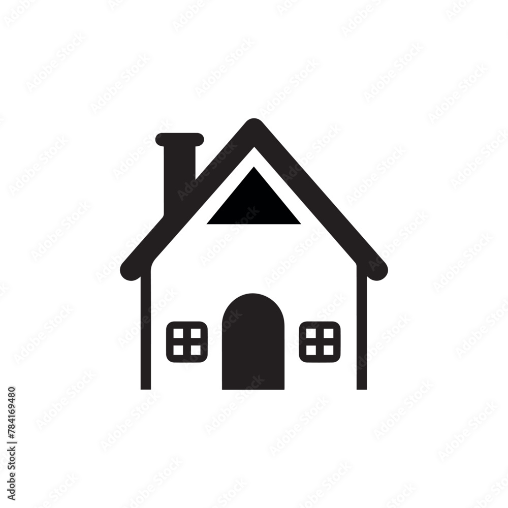 House icon. Black House icon on white background. Vector illustration House icon. Black House icon on white background. Vector illustration