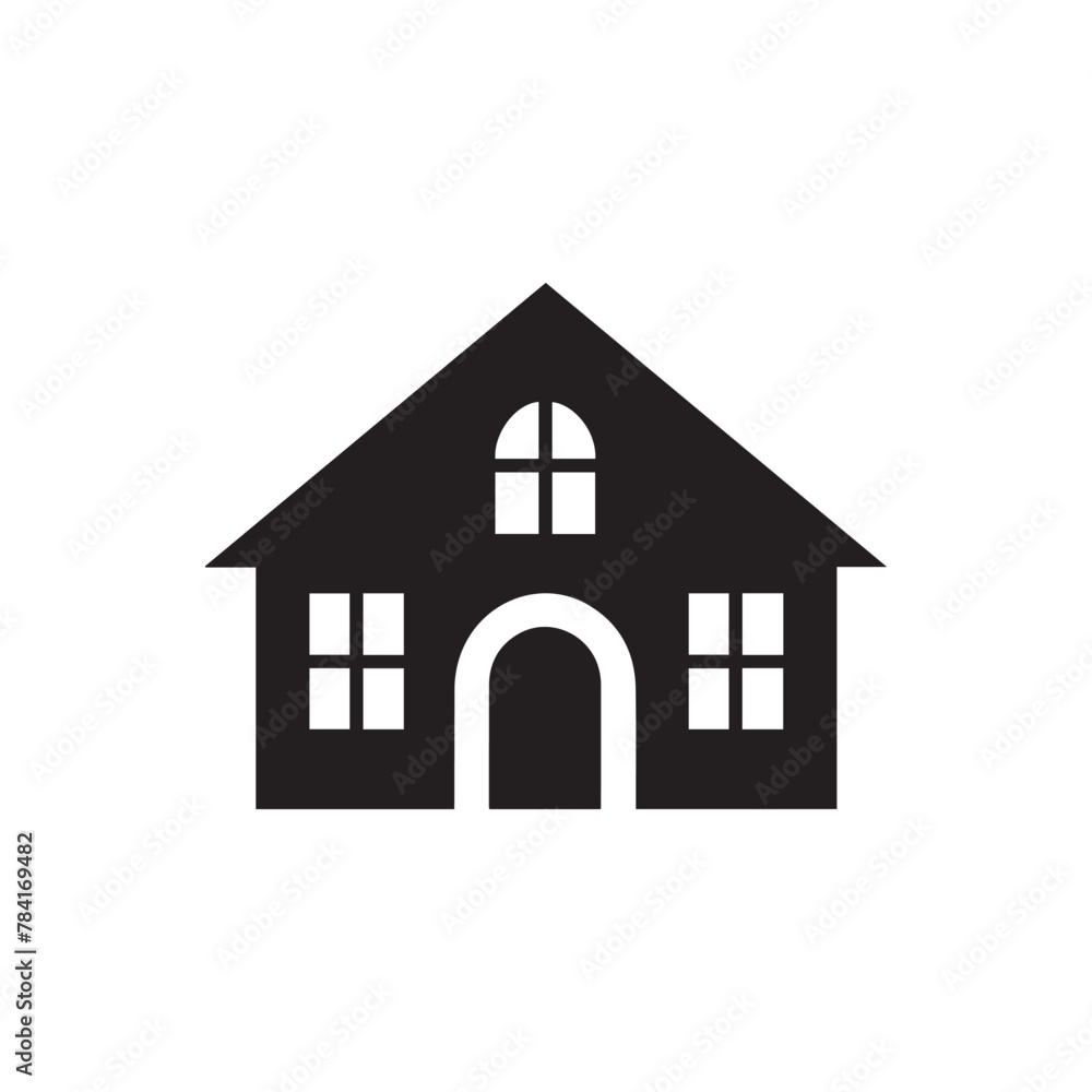 House icon. Black House icon on white background. Vector illustration