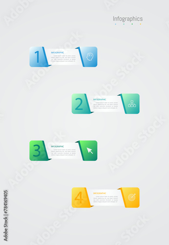 Infographic 4 options design elements for your business data. Vector Illustration.