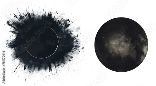 Black moon on transparent background. 3d rendering, 3d illustration.