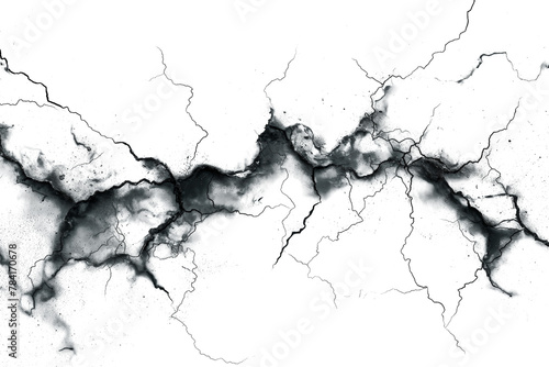 Crack texture lines isolated on transparent background	
 photo