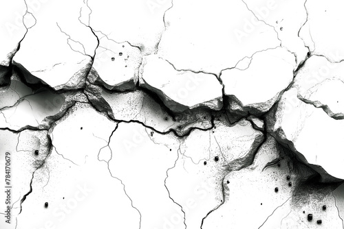 Crack texture lines isolated on transparent background	
