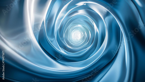 Satin Blue Fabric Swirl Abstract Background